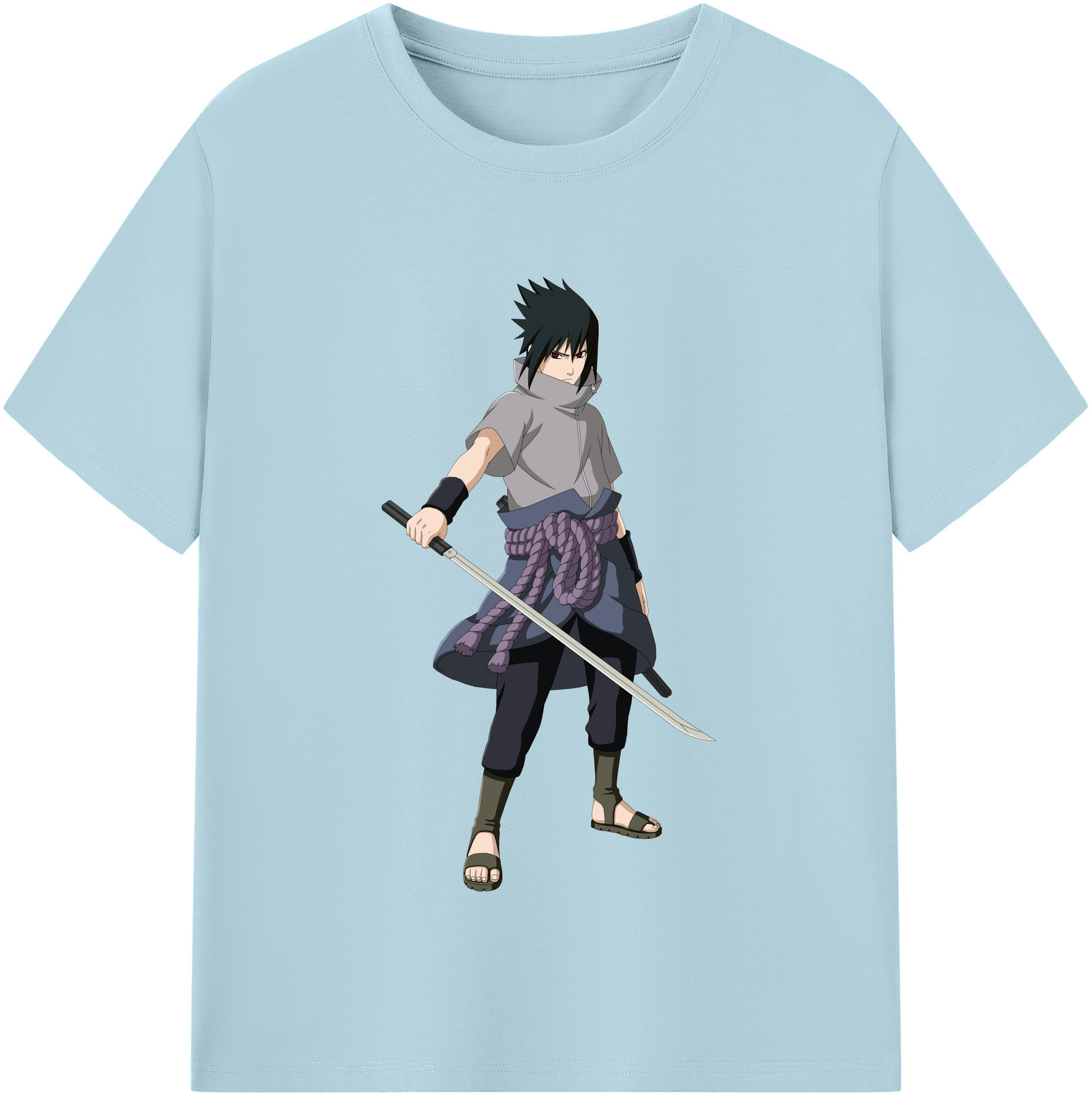 （画像用） NARUTO -ナルト- うちは サスケ Uchiha Sasuke 綿100％半袖Tシャツ（フロントプリント）